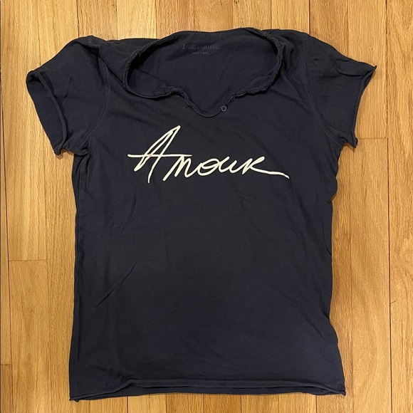 Zadig & Voltaire Tops - Zadig & Voltaire Dark Blue 'Amour' Tee